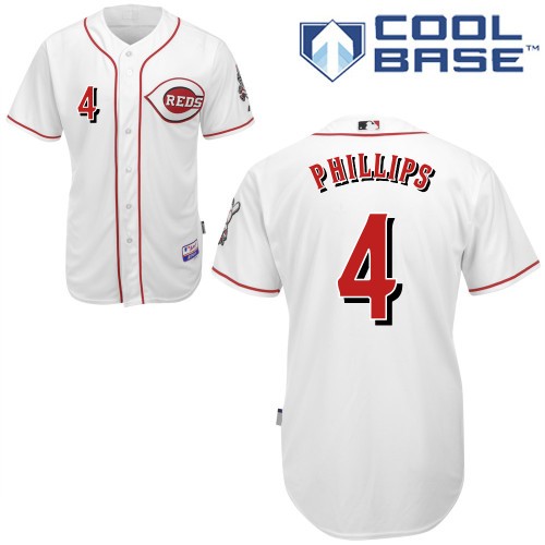 Cincinnati Reds 4 Brandon Phillips White Cool Base MLB Jersey Baseball MLB Jerseys